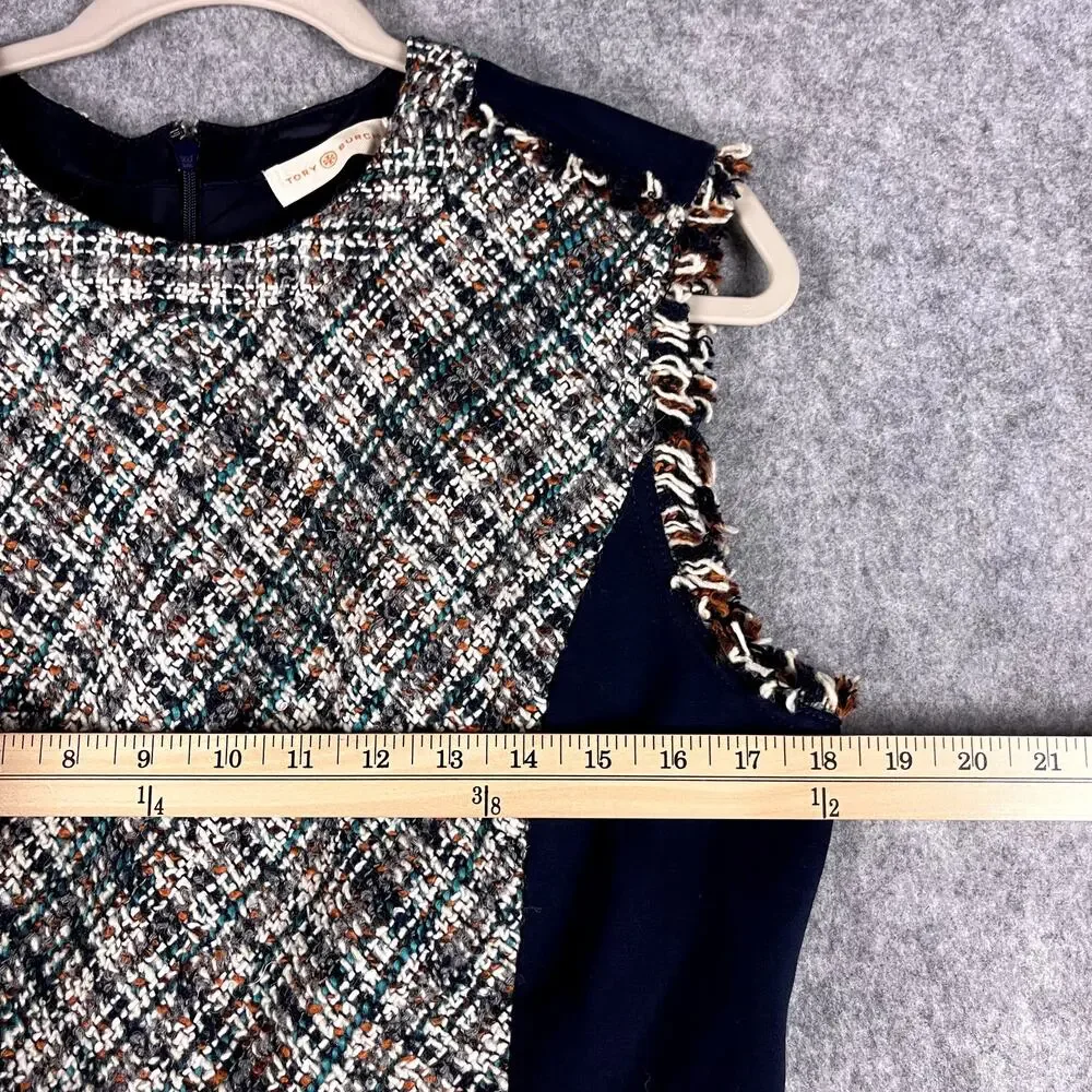 Tory Burch Tweed Pencil‎ Dress Women 10 Textured Academia Career Old Money NEW